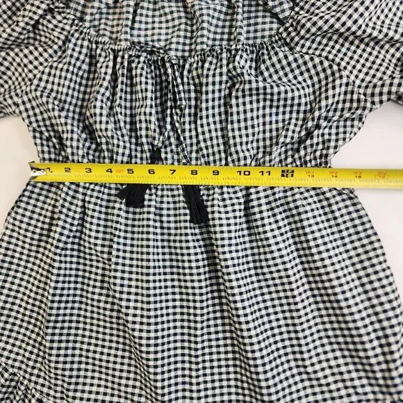 Hint of Blush Womans Small Black White Checkered Dress Size Puff Sleeve Gingham - Picture 6 of 10